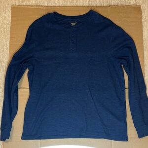 Faded Glory Navy Long-Sleeve Henley